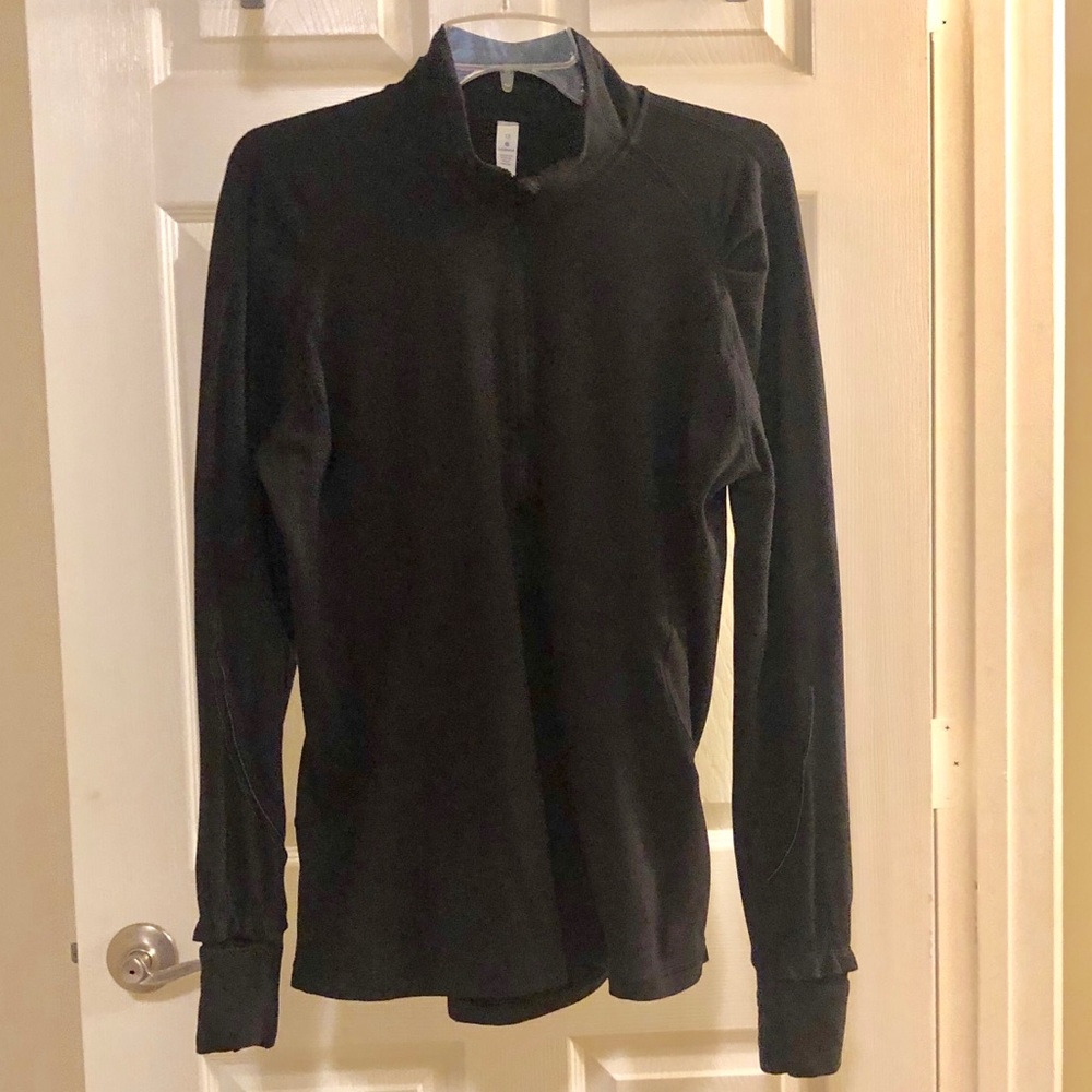 Lululemon Extra Mile Half Zip LS Top Black Size 12
